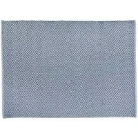 Woven Herringbone Rug - Denim Blue
