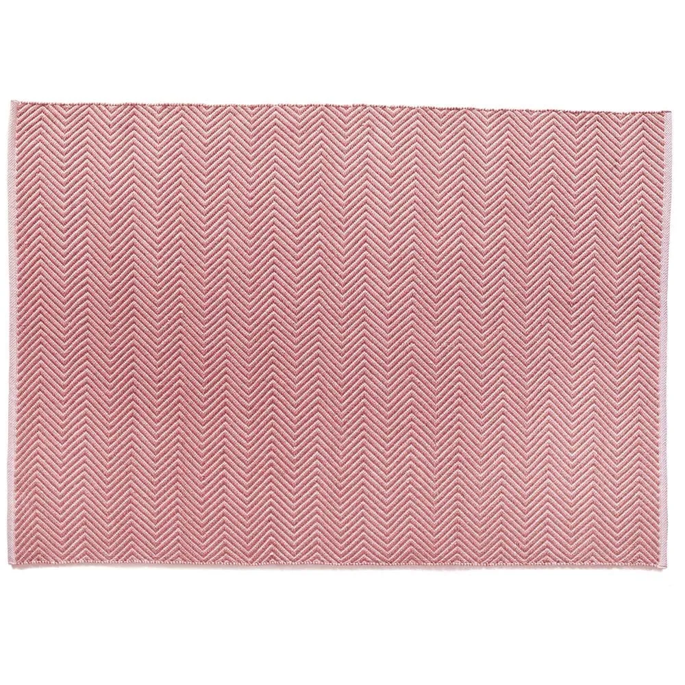 Woven Herringbone Rug - Pink image
