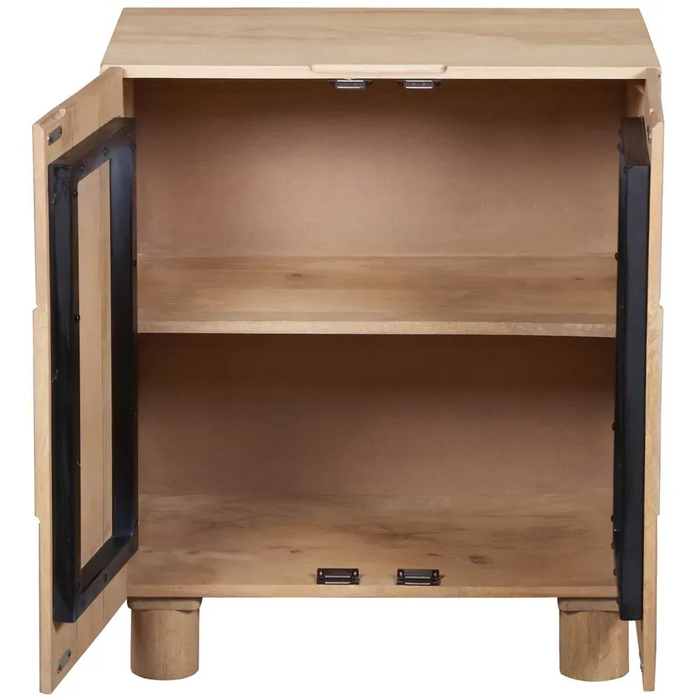 Ajmer 2 Door Solid Wood Sideboard - Brown