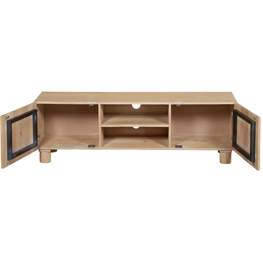 Ajmer 2 Door TV Unit - Brown, Mango Wood