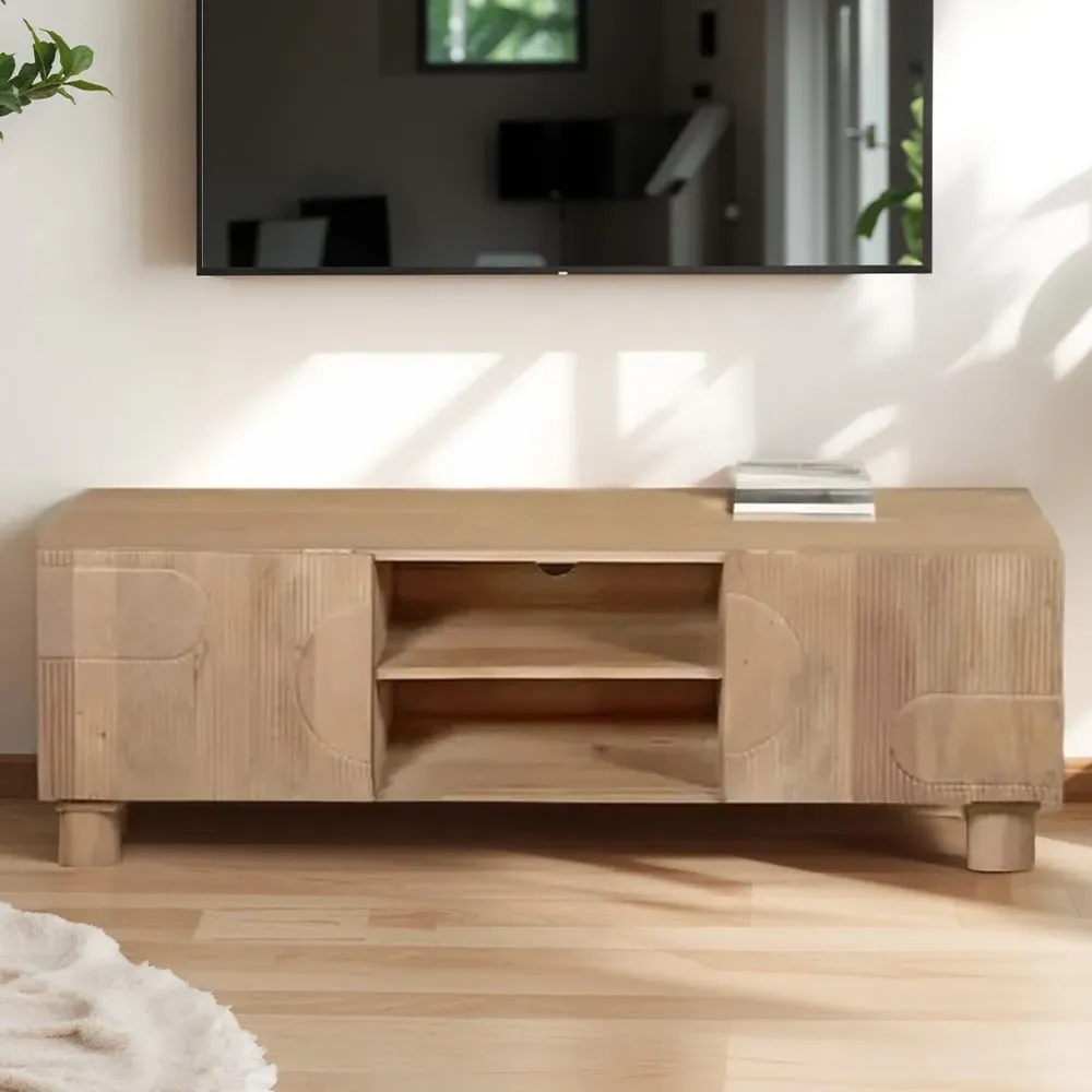 Ajmer 2 Door TV Unit - Brown, Mango Wood