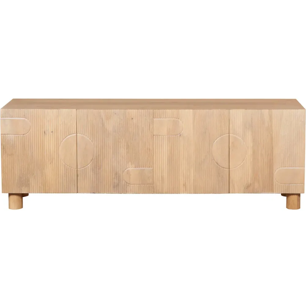 Ajmer 4 Door Large TV Cabinet - Brown, Mango Wood