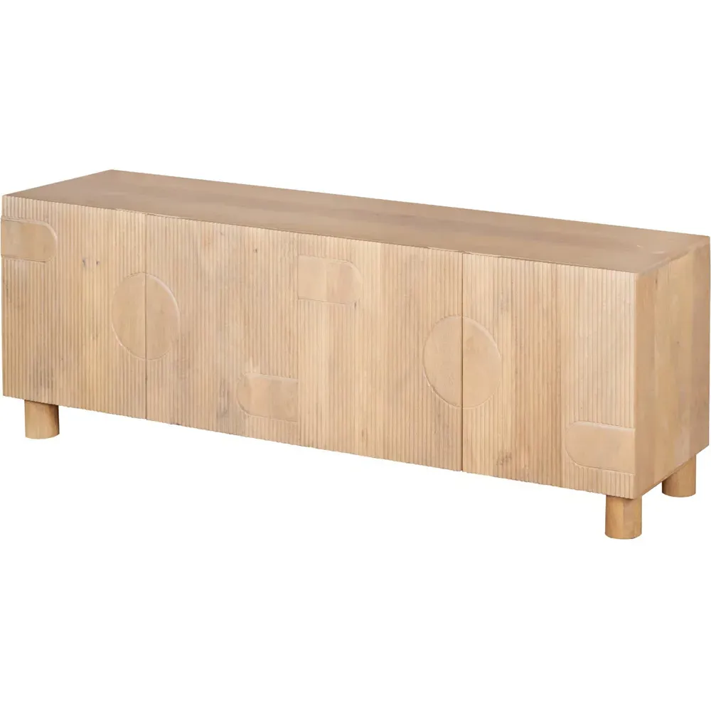 Ajmer 4 Door Large TV Cabinet - Brown, Mango Wood