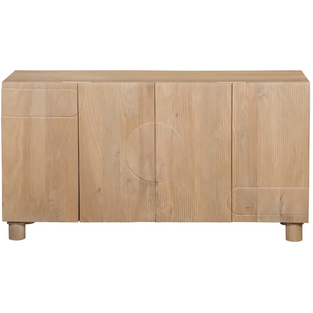 Ajmer 4 Door Solid Wood Sideboard - Brown