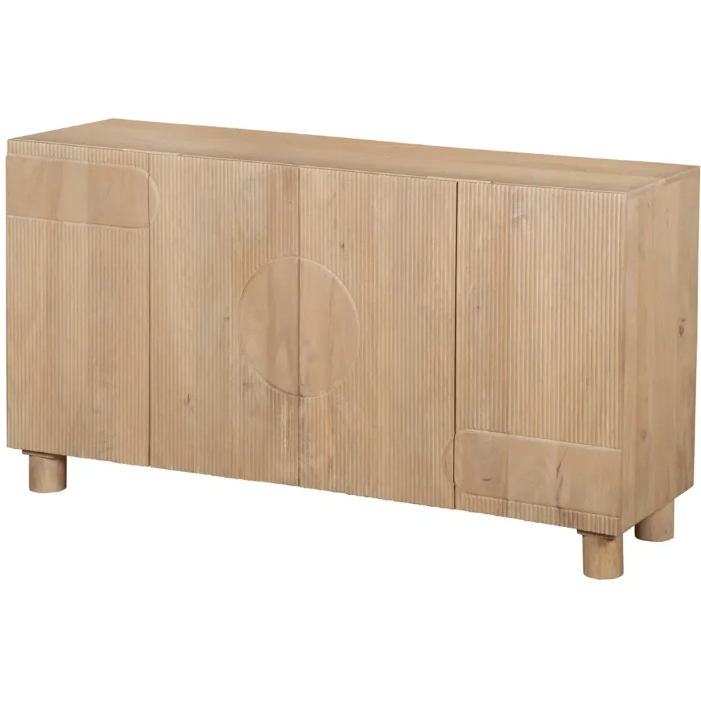 Ajmer 4 Door Solid Wood Sideboard - Brown