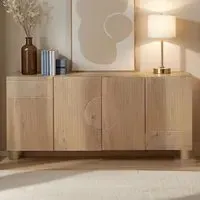 Ajmer 4 Door Solid Wood Sideboard - Brown