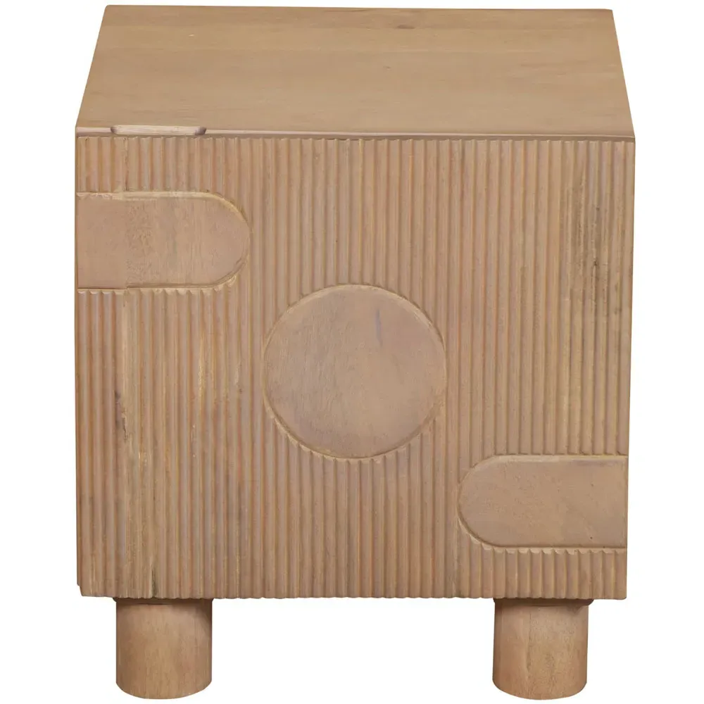 Ajmer Single Door Bedside Table - Brown, Mango Wood