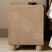 Ajmer Single Door Bedside Table - Brown, Mango Wood