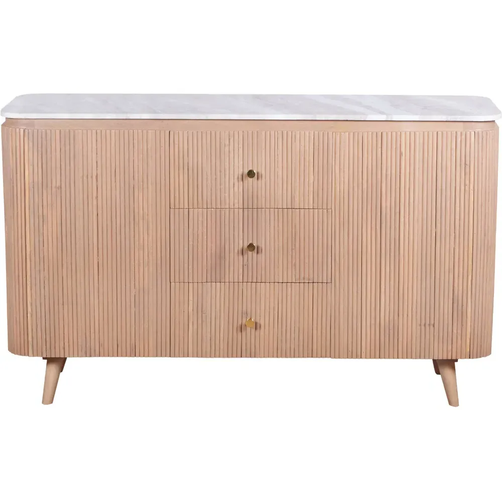 Bundi 2 Door 2 Drawer Sideboard - Brown, Marble