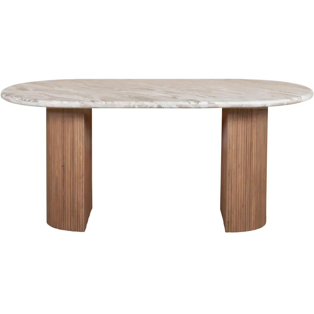 Bundi 8 Seater Dining Table - Brown, Marble