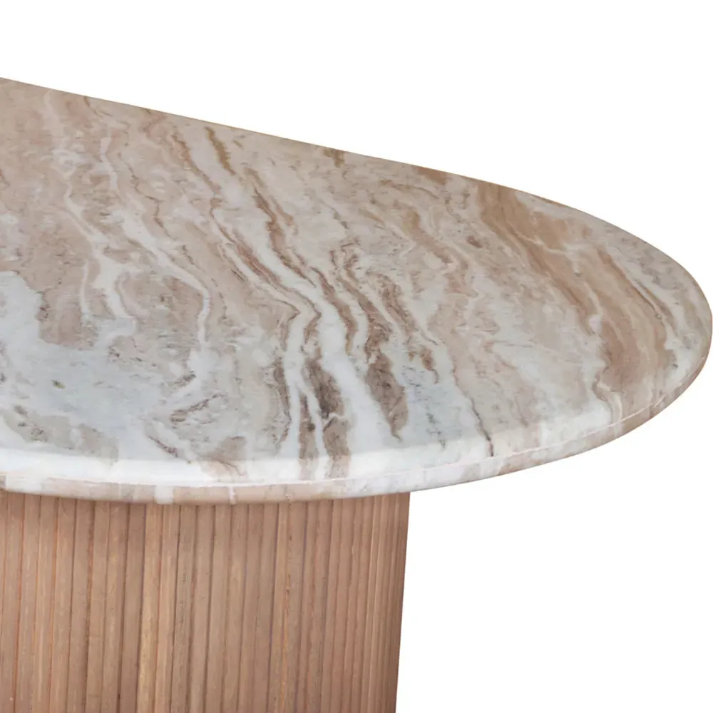 Bundi 8 Seater Dining Table - Brown, Marble