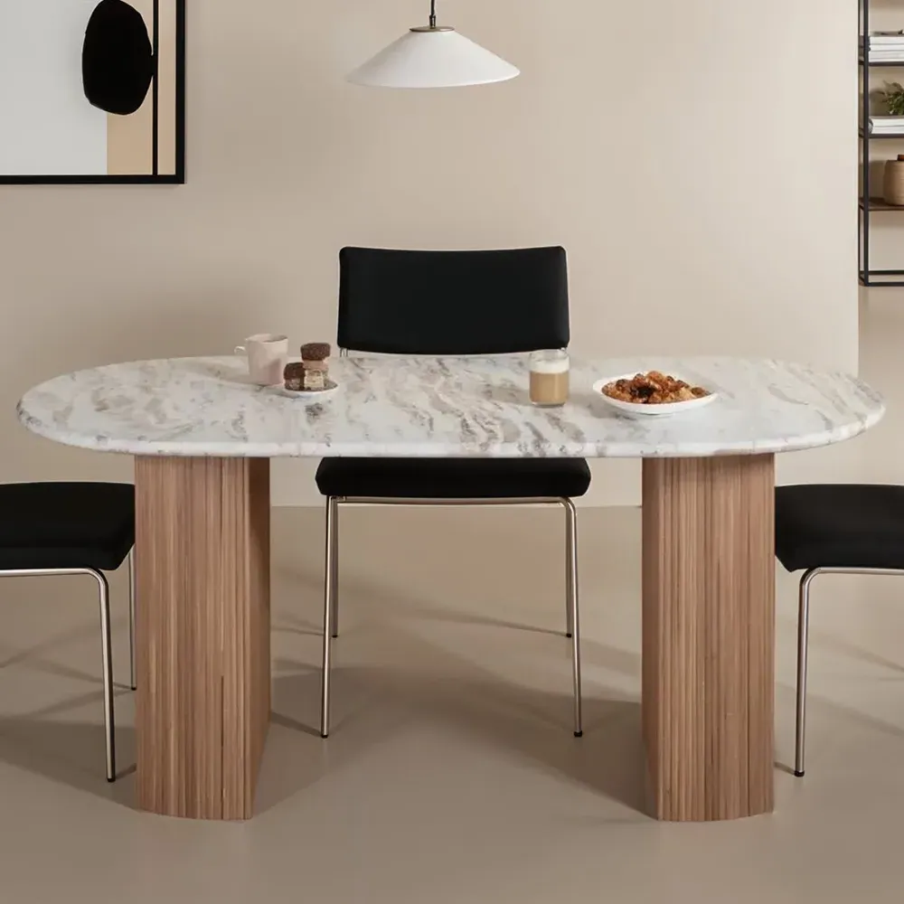 Bundi 8 Seater Dining Table - Brown, Marble
