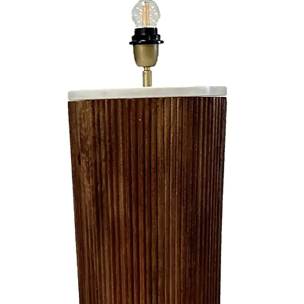 Fluted Floor Lamp Base - Brown, Wood