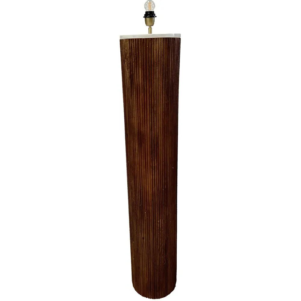 Fluted Floor Lamp Base - Brown, Wood image