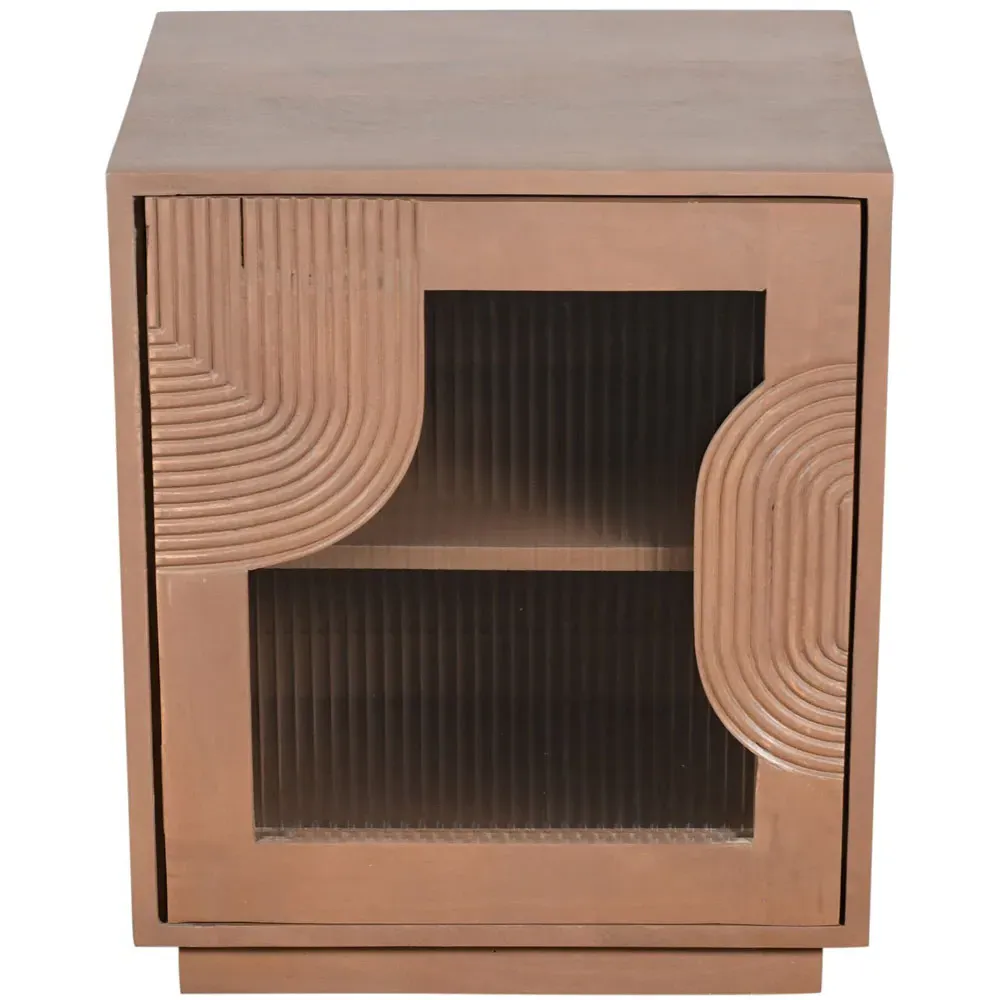Jodhpur Single Door Bedside Table - Brown, Mango Wood