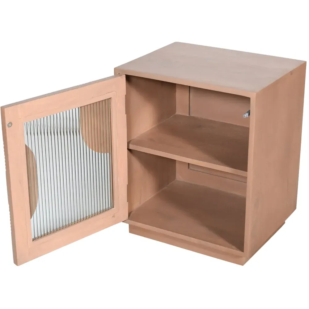Jodhpur Single Door Bedside Table - Brown, Mango Wood