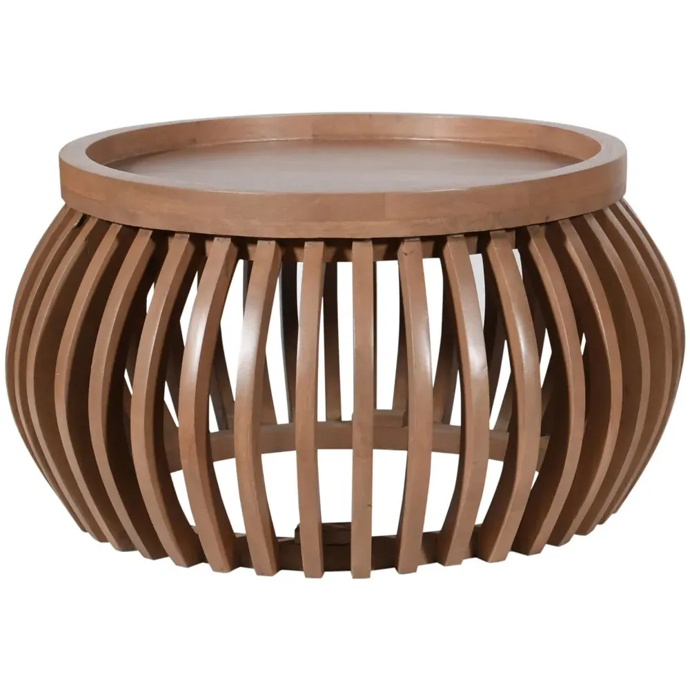 Jodhpur Small Round Coffee Table - Brown, Mango Wood