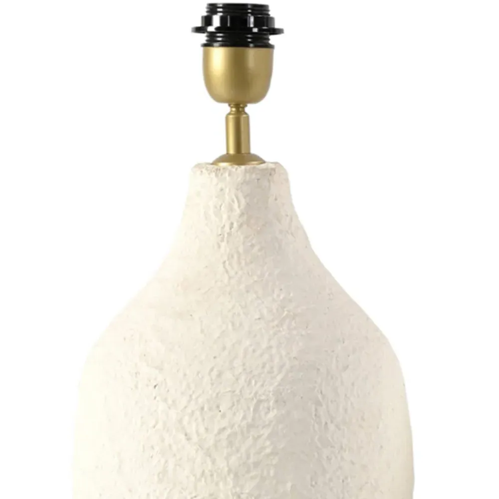 Paper Mache Sculptural Table Lamp Base - White