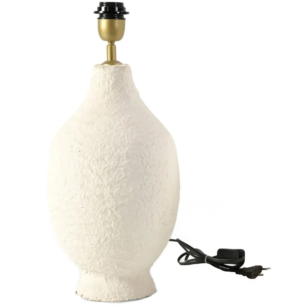 Paper Mache Sculptural Table Lamp Base - White image