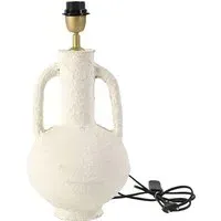 Paper Mache Sculptural Table Lamp Base with Open Arms - White