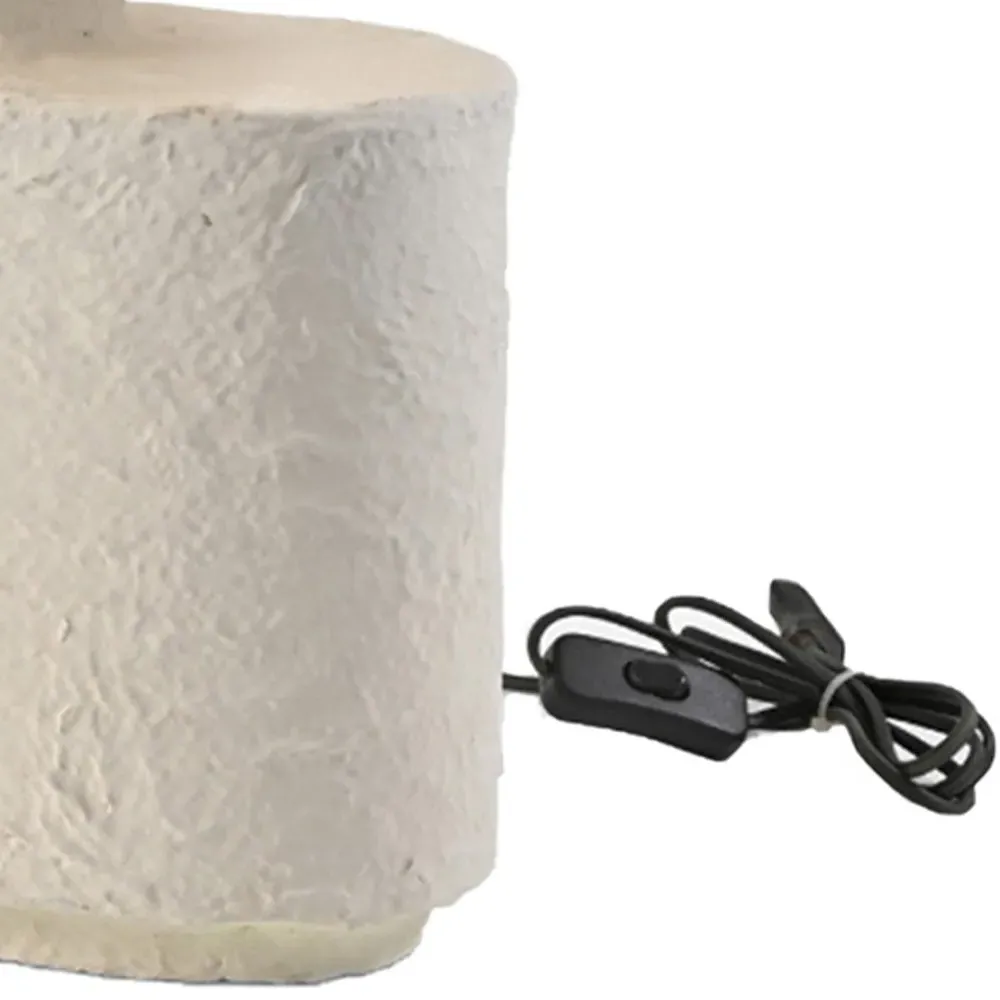 Paper Mache Table Lamp Base - White