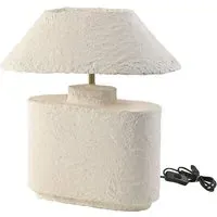 Paper Mache Table Lamp Base - White