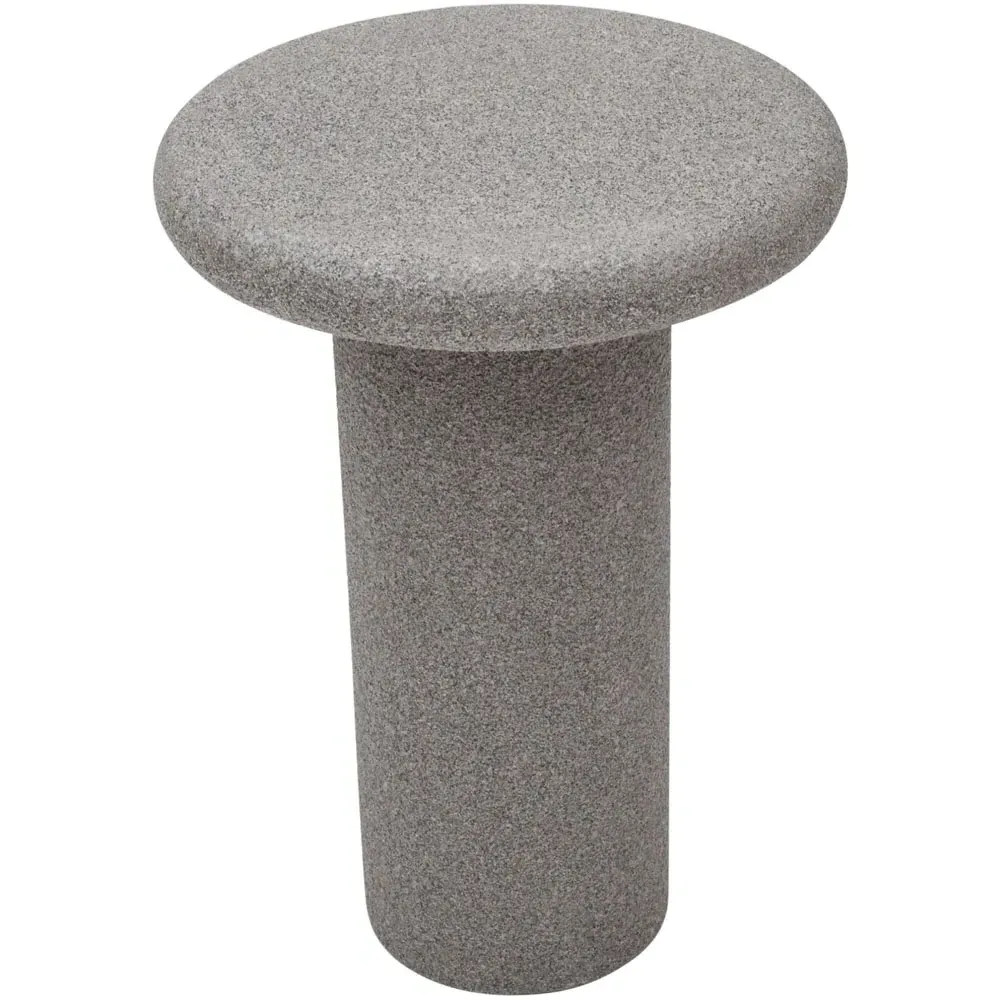 Udaipur Round End Table - Grey, Concrete