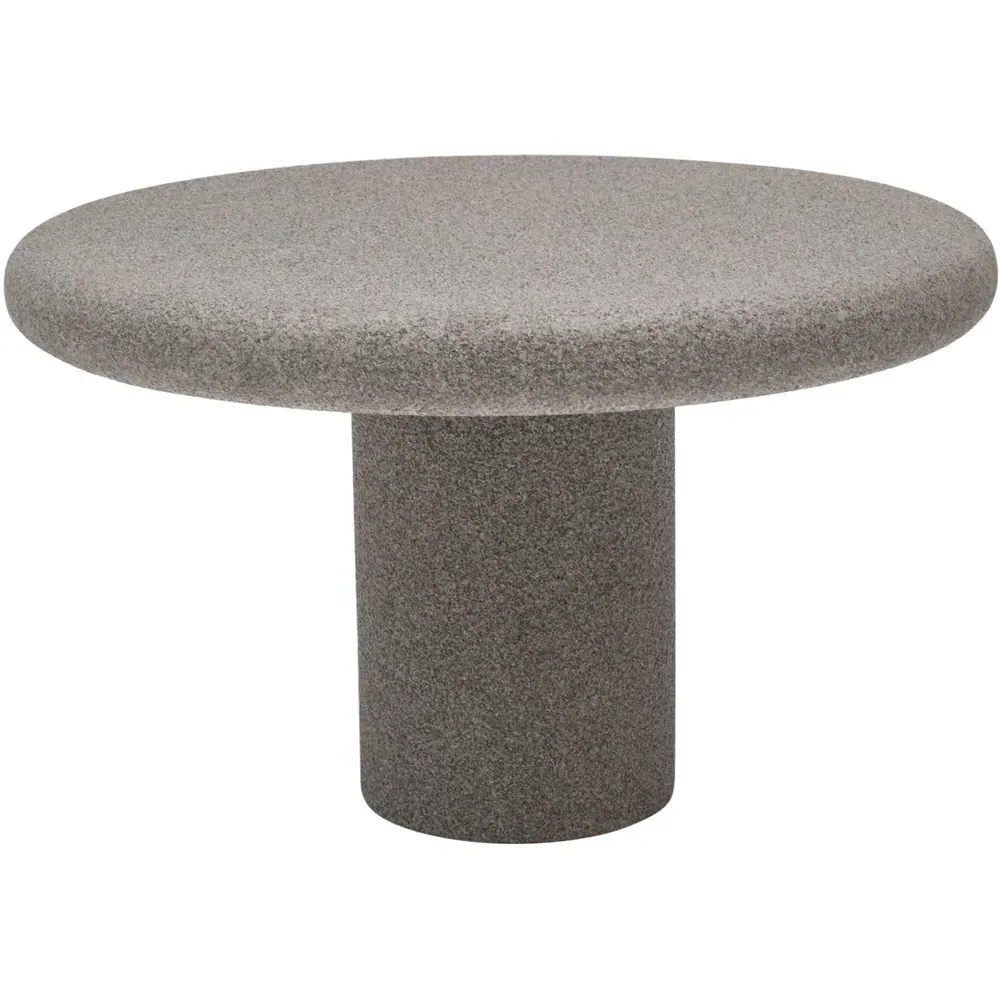 Udaipur Round Low Coffee Table - Grey, Concrete