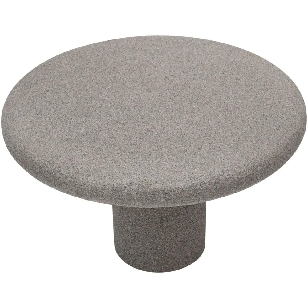 Udaipur Round Low Coffee Table - Grey, Concrete