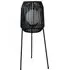 Dakota Rattan Style Solar Floor Lantern - Black