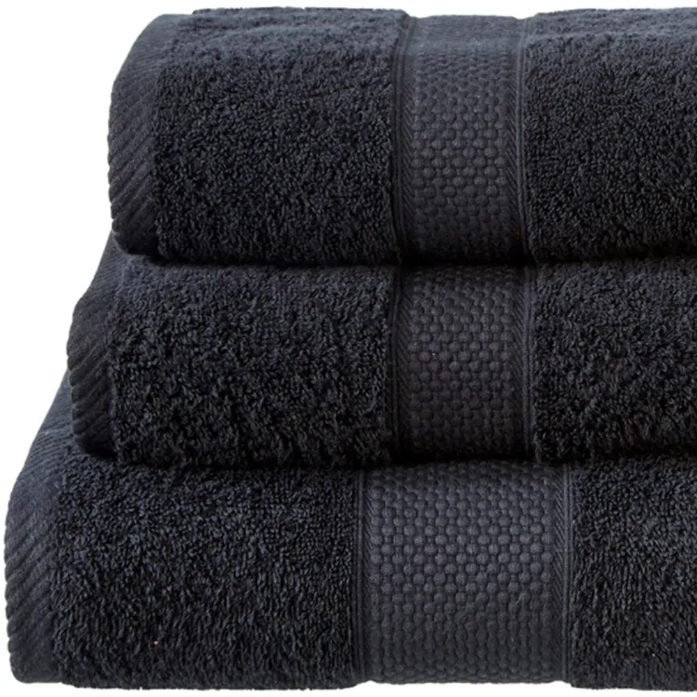 Ringspun Combed Cotton Turkish Bath Towel 2 Pack - Black