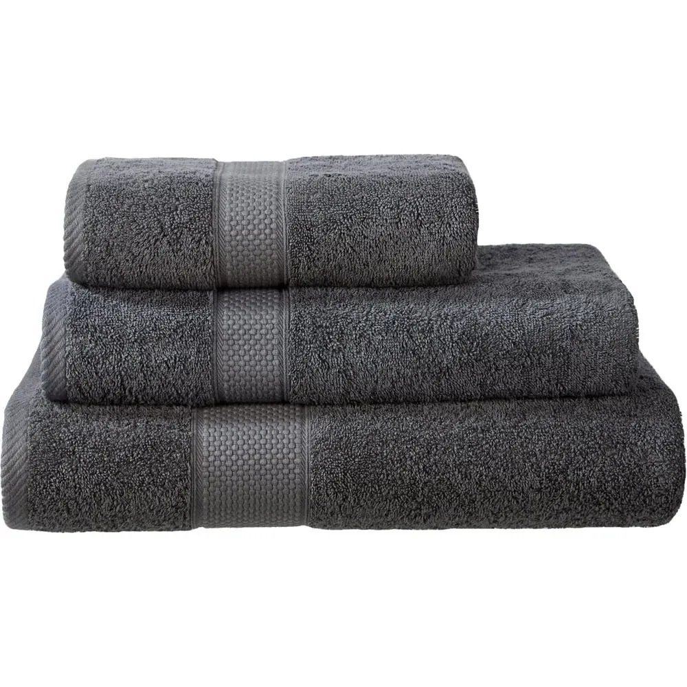 Ringspun Combed Cotton Turkish Bath Towel 2 Pack - Grey