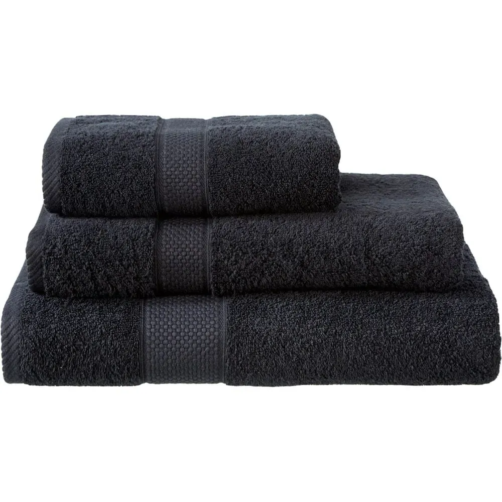 Ringspun Combed Cotton Turkish Face Towel 2 Pack - Black image