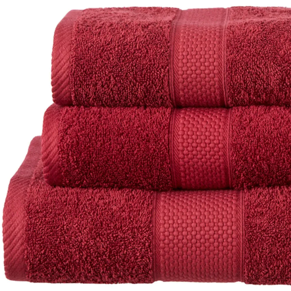 Ringspun Combed Cotton Turkish Face Towel 2 Pack - Burgundy