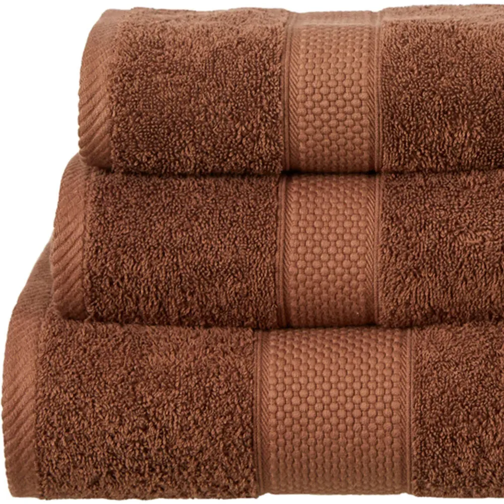 Ringspun Combed Cotton Turkish Face Towel 2 Pack - Chocolate
