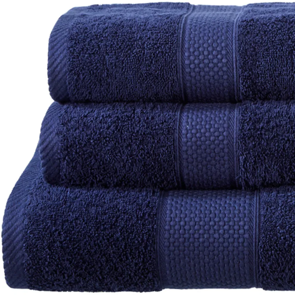 Ringspun Combed Cotton Turkish Face Towel 2 Pack - Navy