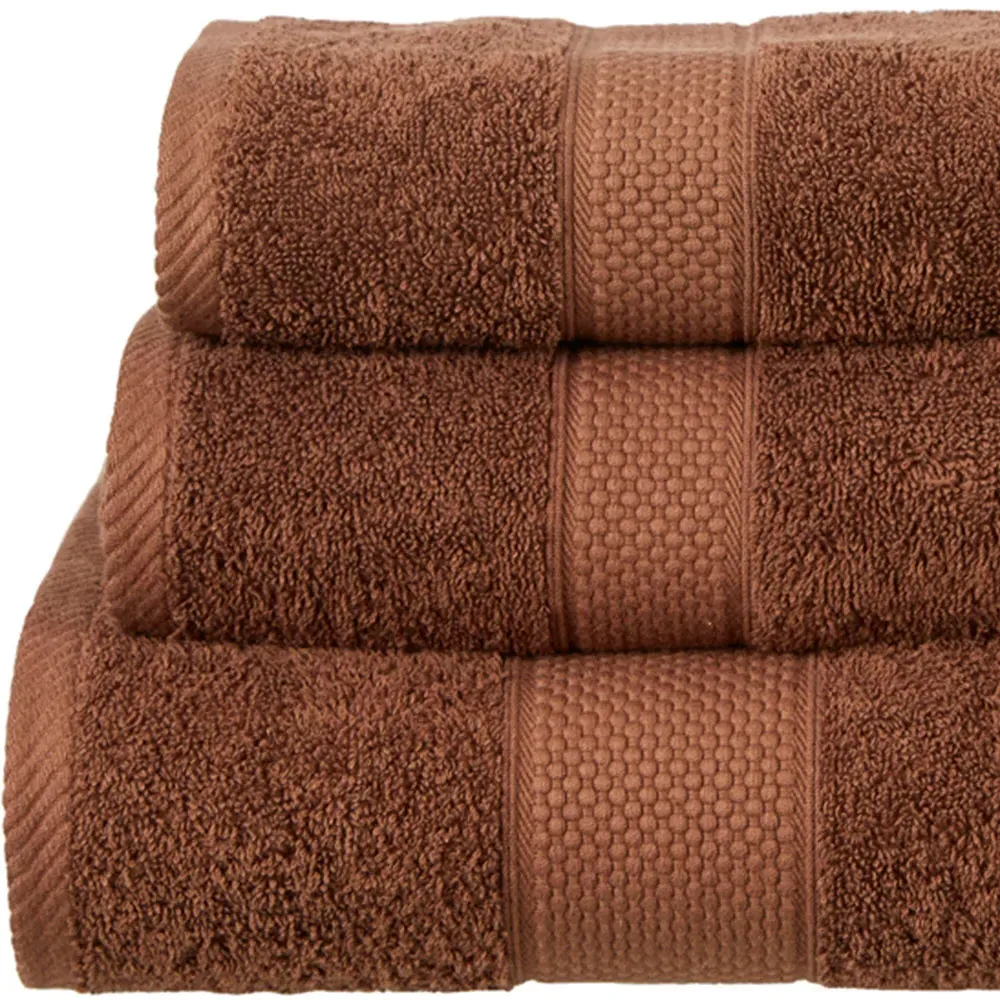 Ringspun Combed Cotton Turkish Guest Towel 2 Pack - Chocolate