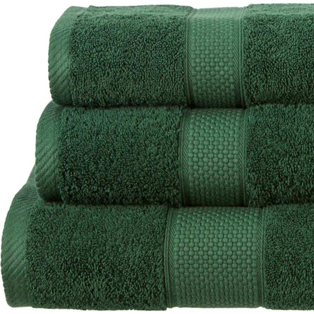Ringspun Combed Cotton Turkish Guest Towel 2 Pack - Green