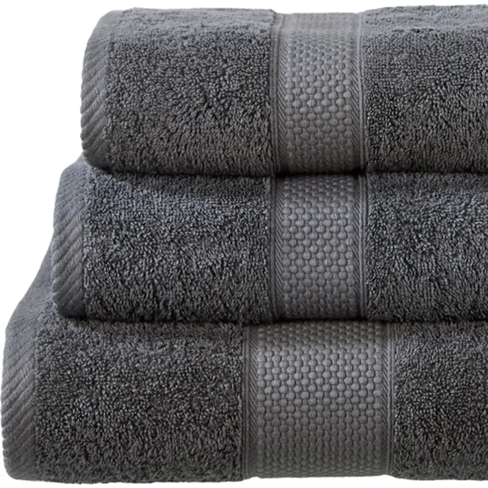 Ringspun Combed Cotton Turkish Guest Towel 2 Pack - Grey