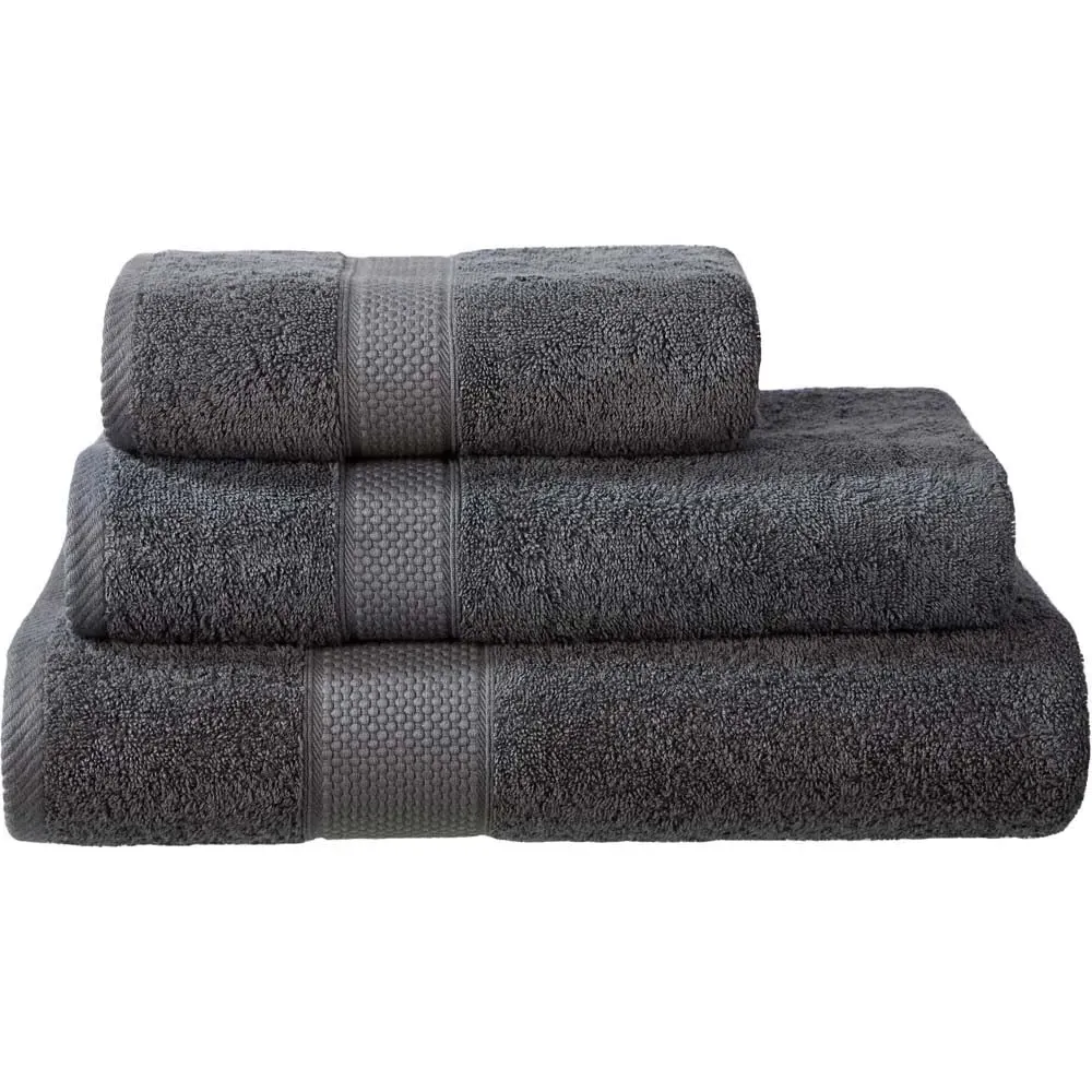 Ringspun Combed Cotton Turkish Guest Towel 2 Pack - Grey
