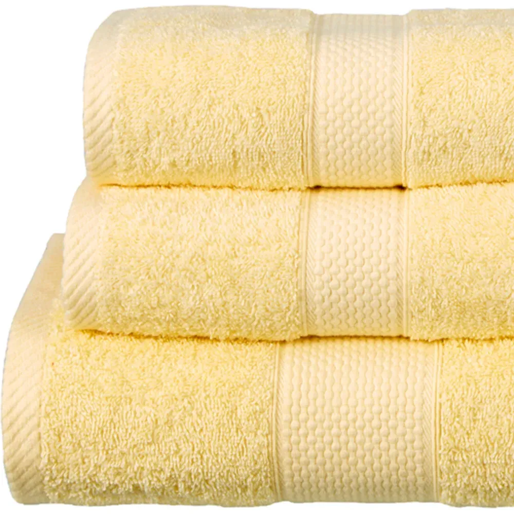 Ringspun Combed Cotton Turkish Guest Towel 2 Pack - Lemon