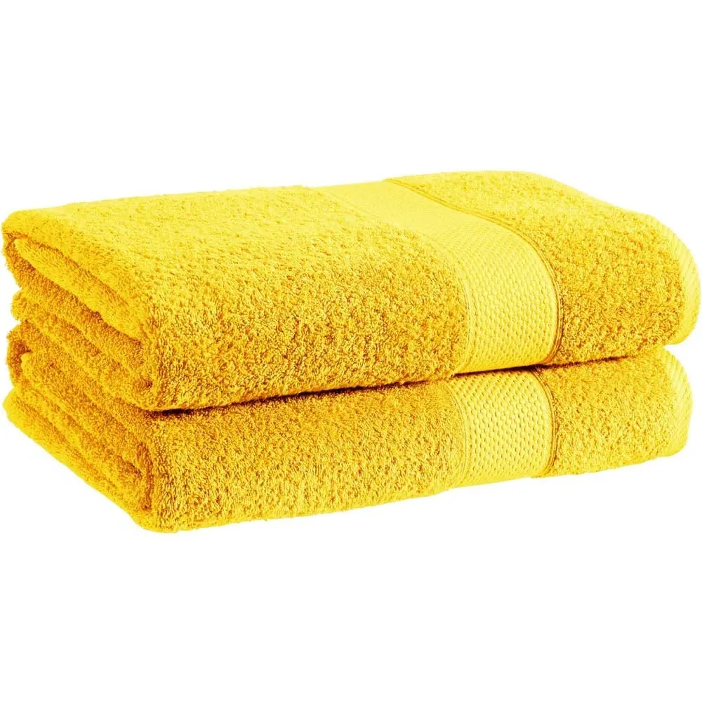 Ringspun Combed Cotton Turkish Guest Towel 2 Pack - Ochre