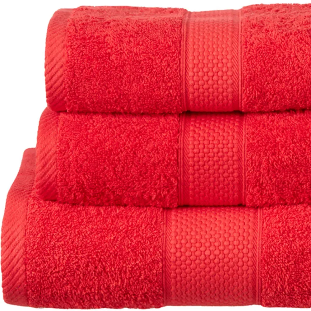 Ringspun Combed Cotton Turkish Guest Towel 2 Pack - Red
