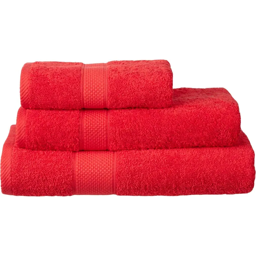 Ringspun Combed Cotton Turkish Guest Towel 2 Pack - Red