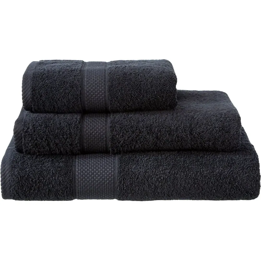 Ringspun Combed Cotton Turkish Hand Towel 2 Pack - Black