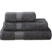 Ringspun Combed Cotton Turkish Hand Towel 2 Pack - Grey