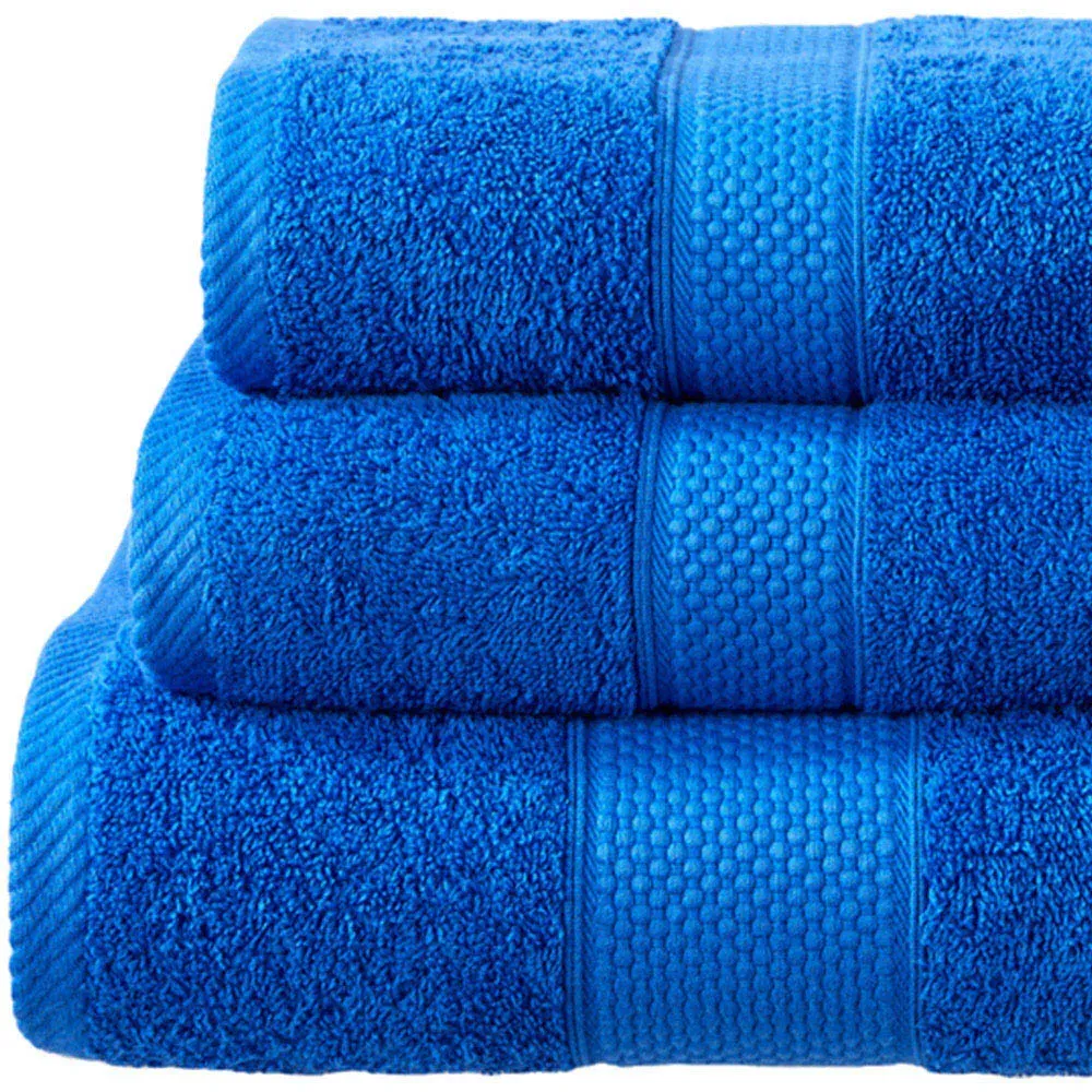 Ringspun Turkish Hand Towel 2 Pack - Blue, Combed Cotton