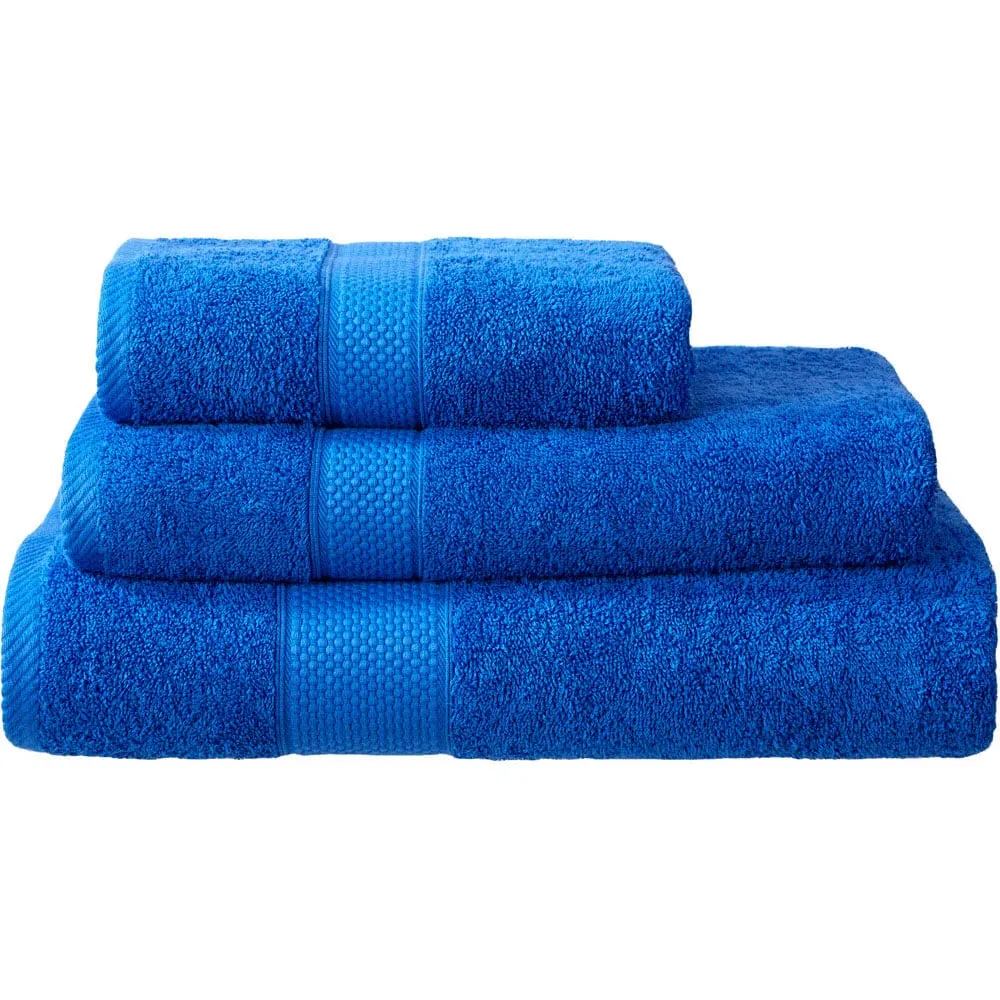 Ringspun Turkish Hand Towel 2 Pack - Blue, Combed Cotton