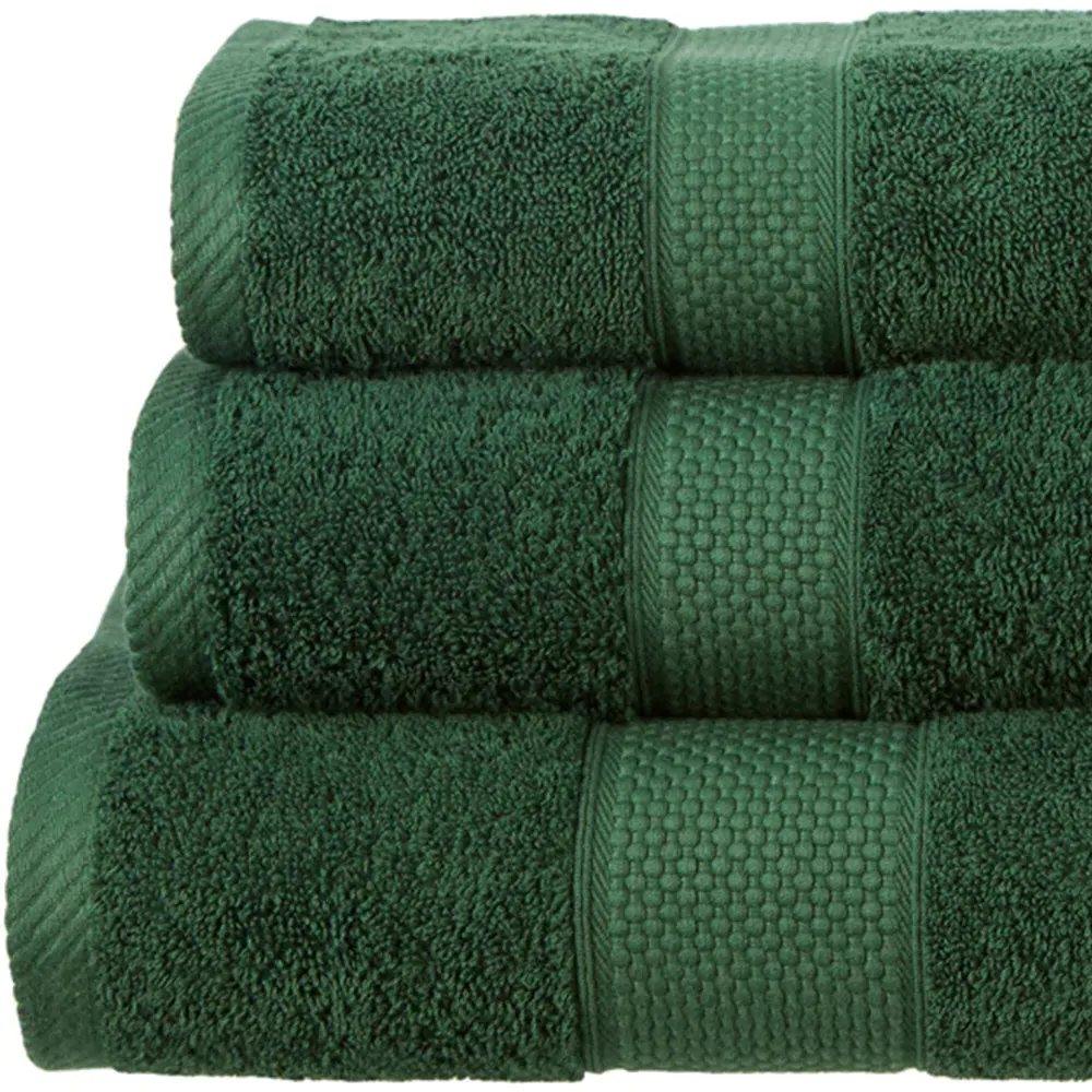 Ringspun Turkish Hand Towel 2 Pack - Green, Combed Cotton