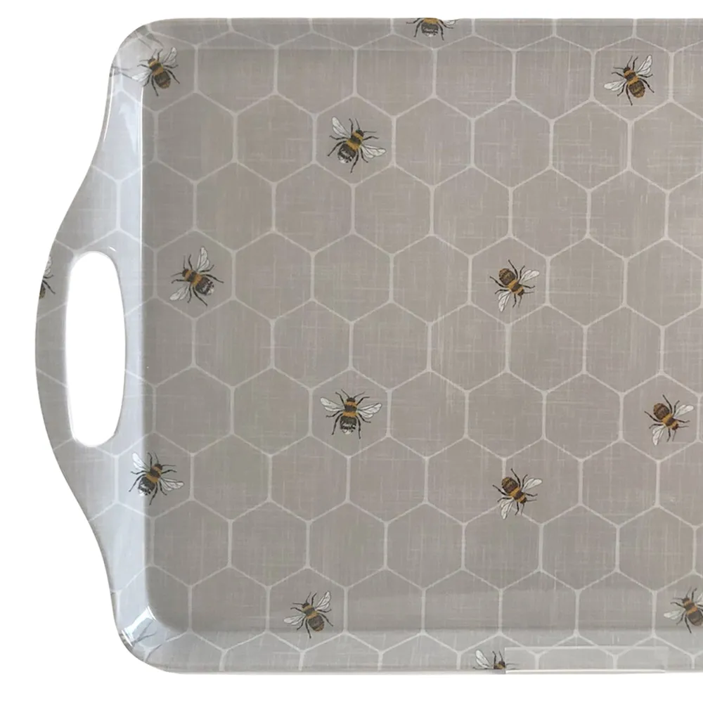 Bee Large Drinks Tray - Honeycomb Design
